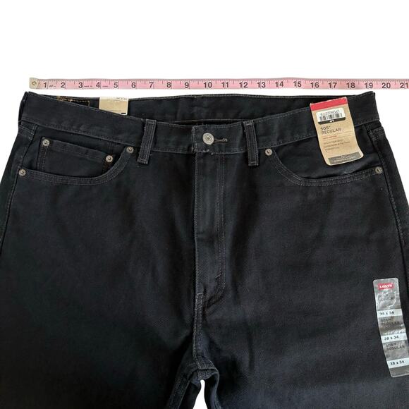 Levi’s Mens 505 Black Regular Fit Straight Leg Performance Cool Jeans Size 38x34 - Picture 6 of 10